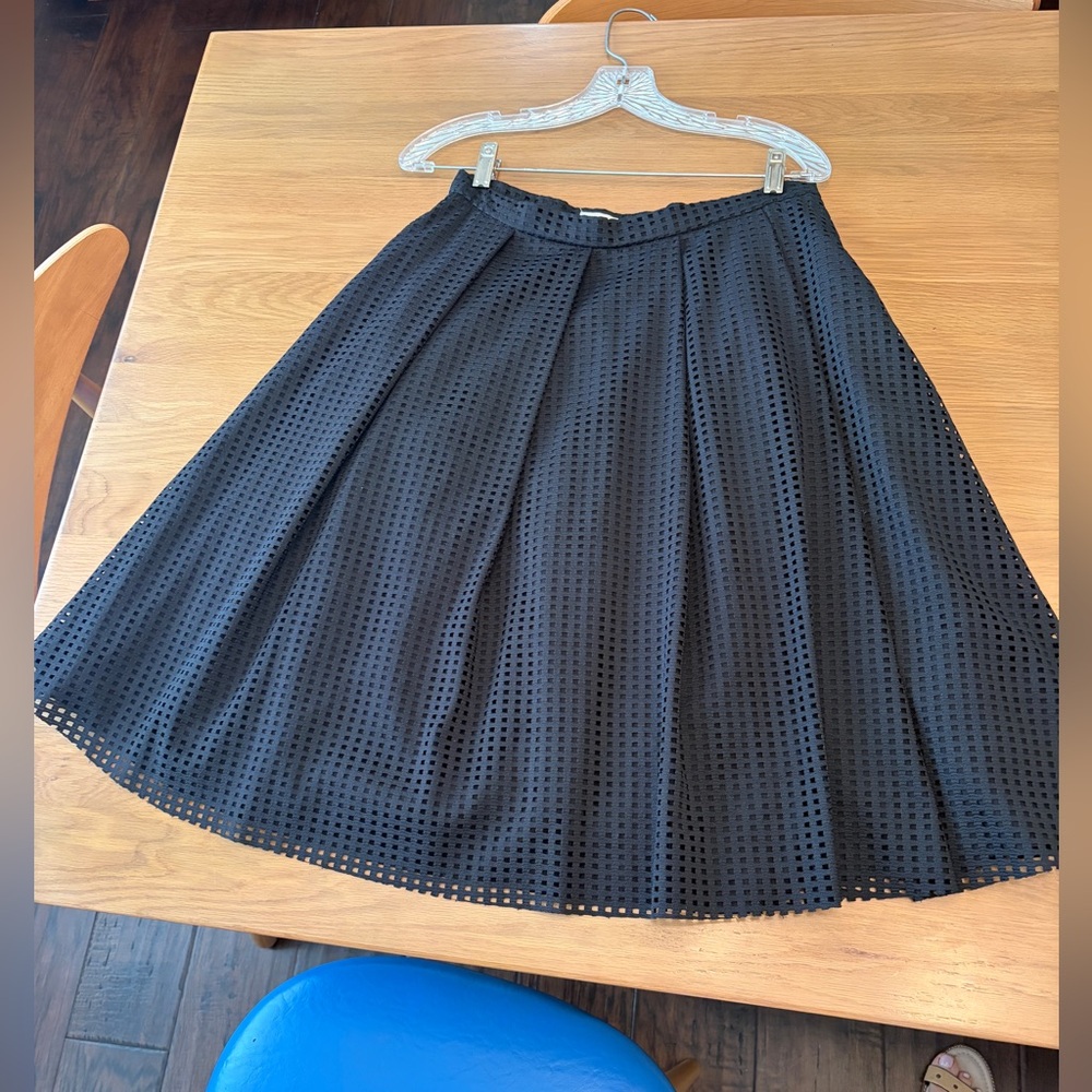 Trina Turk Black Eyelet Circle Skirt